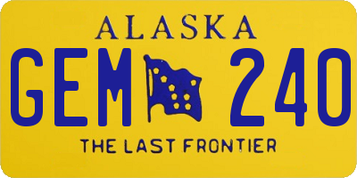 AK license plate GEM240