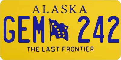 AK license plate GEM242