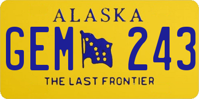 AK license plate GEM243