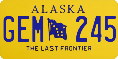 AK license plate GEM245