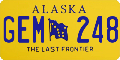 AK license plate GEM248