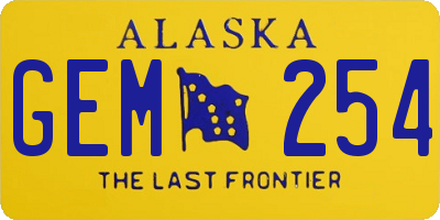 AK license plate GEM254