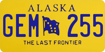 AK license plate GEM255