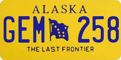 AK license plate GEM258