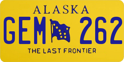 AK license plate GEM262
