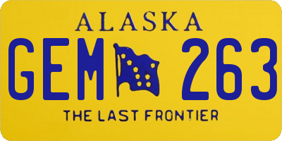 AK license plate GEM263