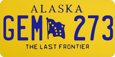 AK license plate GEM273
