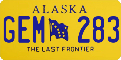AK license plate GEM283