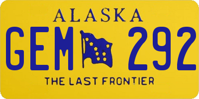 AK license plate GEM292