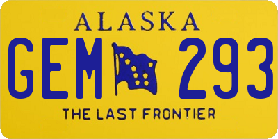 AK license plate GEM293