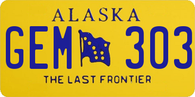 AK license plate GEM303