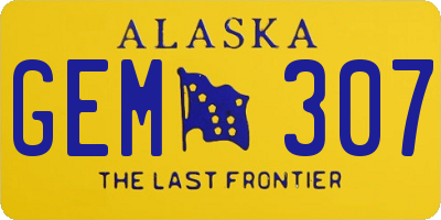 AK license plate GEM307