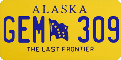 AK license plate GEM309