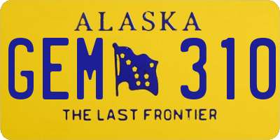 AK license plate GEM310