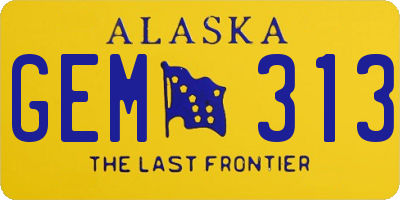 AK license plate GEM313