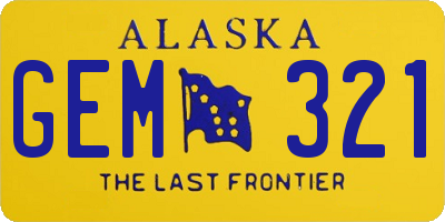 AK license plate GEM321