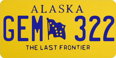 AK license plate GEM322