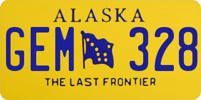 AK license plate GEM328