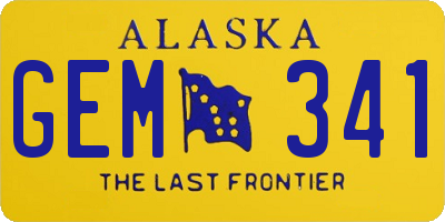 AK license plate GEM341