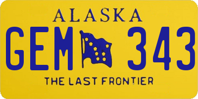 AK license plate GEM343