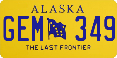 AK license plate GEM349