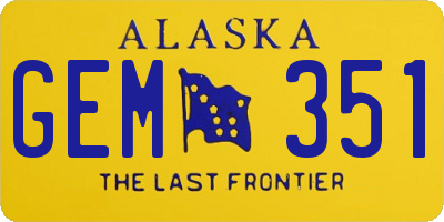 AK license plate GEM351
