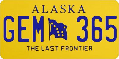 AK license plate GEM365