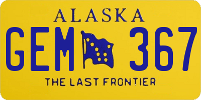 AK license plate GEM367