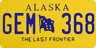 AK license plate GEM368