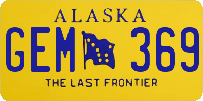 AK license plate GEM369
