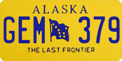 AK license plate GEM379