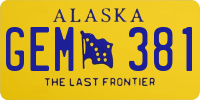 AK license plate GEM381