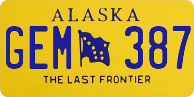 AK license plate GEM387
