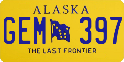 AK license plate GEM397