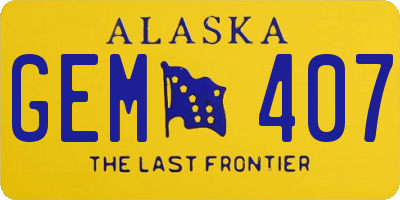 AK license plate GEM407