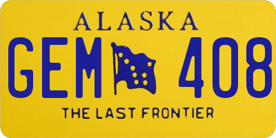 AK license plate GEM408