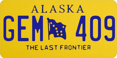 AK license plate GEM409