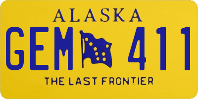 AK license plate GEM411