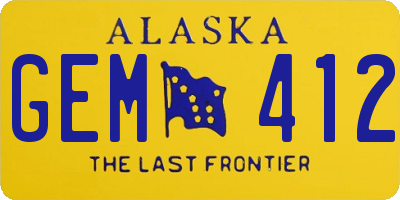 AK license plate GEM412