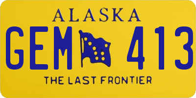 AK license plate GEM413