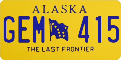 AK license plate GEM415