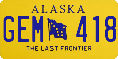 AK license plate GEM418