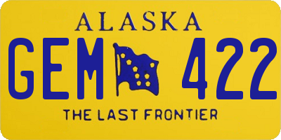 AK license plate GEM422