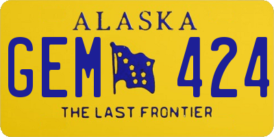 AK license plate GEM424