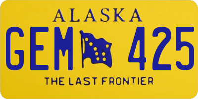 AK license plate GEM425