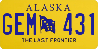 AK license plate GEM431