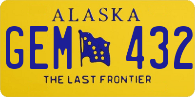 AK license plate GEM432