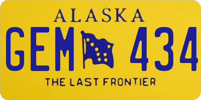 AK license plate GEM434