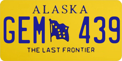 AK license plate GEM439