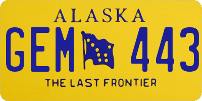 AK license plate GEM443